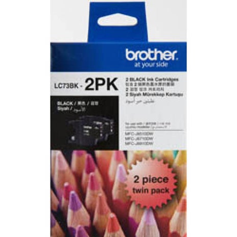 BROTHER LC73 Black Twin Pack OEM