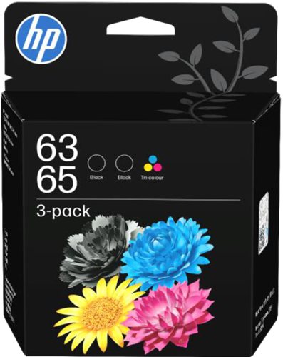 HP63/65 Colour/Black Combo 3 Pack (2 Blk, 1 Col)